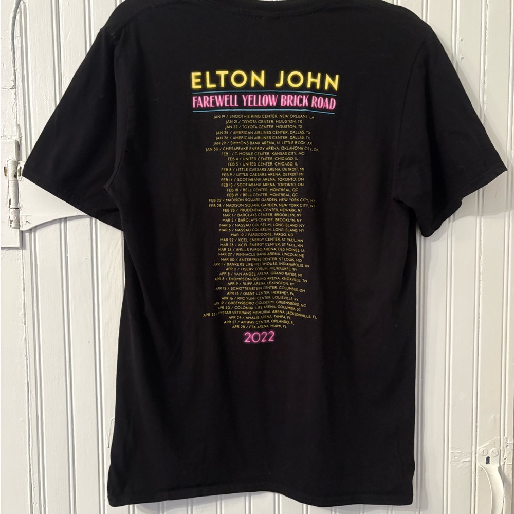 Elton John Farewell Yellow Brick Road 2022 Tour Tee Black Size M - Picture 3 of 5